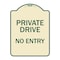 Signmission Designer Series-Private Drive No Entry Tan & Green Heavy-Gauge Aluminum, 24" x 18", TG-1824-9784 A-DES-TG-1824-9784 - alternate 1